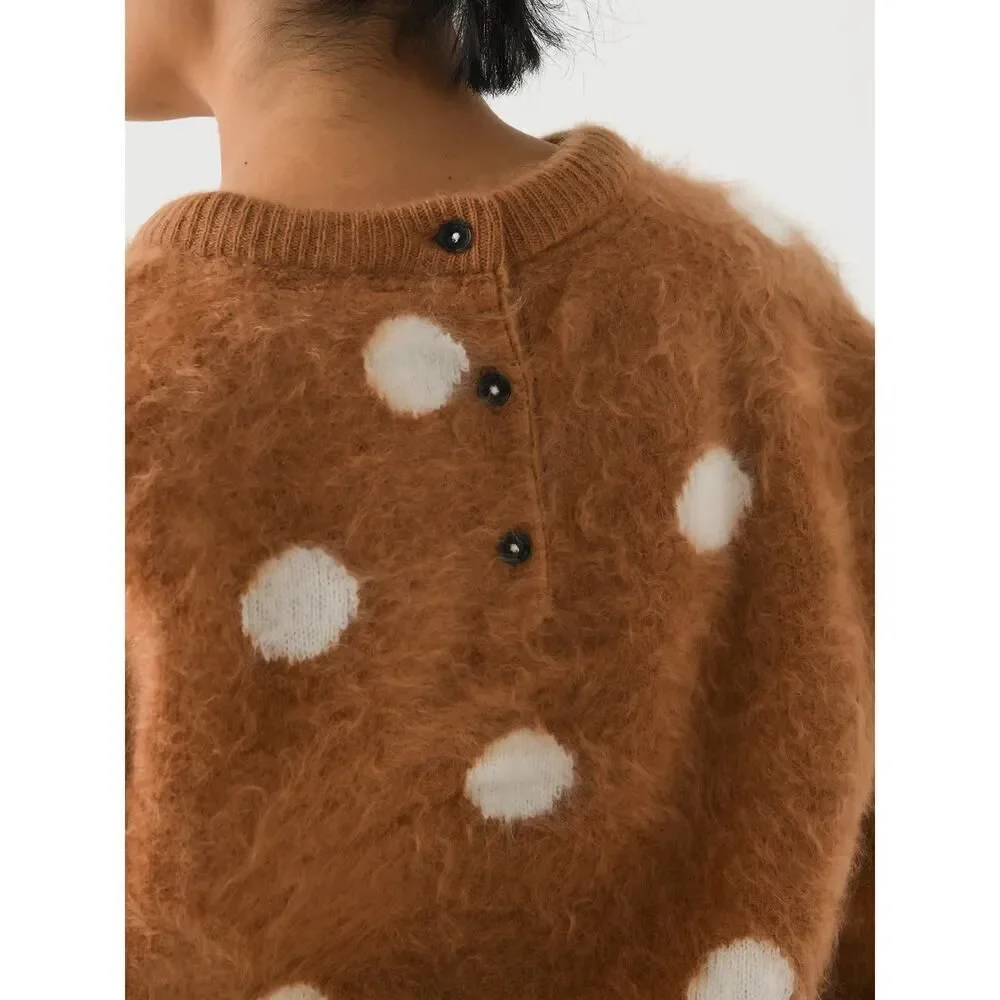 NakedCashmere NoName is needed brushed cashmere polka dot sweater black XL - Picture 4 of 9